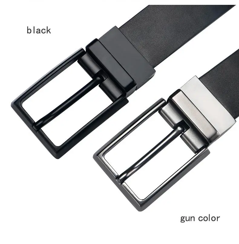 DOULILU Double-sided available Two-layer leather pin buckle belt Men's double-sided leather casual fashion belt rotation buckle  For Men Jeans Casual Belt Pin Buckle Masculine Cummerbund1 (3)