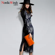 2017 new summer spring women’s clothing denim dress medium-long elegant slim long-sleeve fashion one-piece dress denim dresses