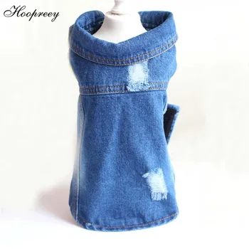 

Casual Hole Denim Dog Clothes XS-3XL Winter Jeans Vest Jacket For Small Medium Large Dogs French Bulldog Roupas Para Cachorro