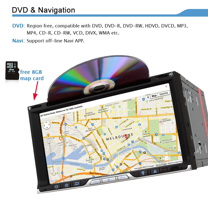 Flash Deal 6.95 inch 2 din car audio Touch Screen Bluetooth GPS Navigator DVD Player Steering Wheel Control/Radio /Reversing Camera 3