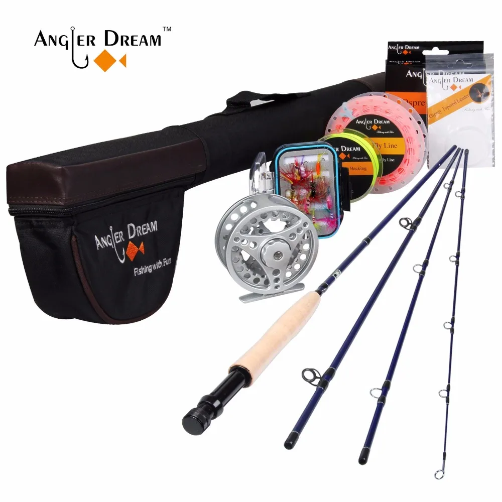 Angler Dream Fly рыболовные снасти 2,5 м 8'4'' 3WT спиннинги алюминиевая катушка для рыбалки с рыболовными приманками и линиями