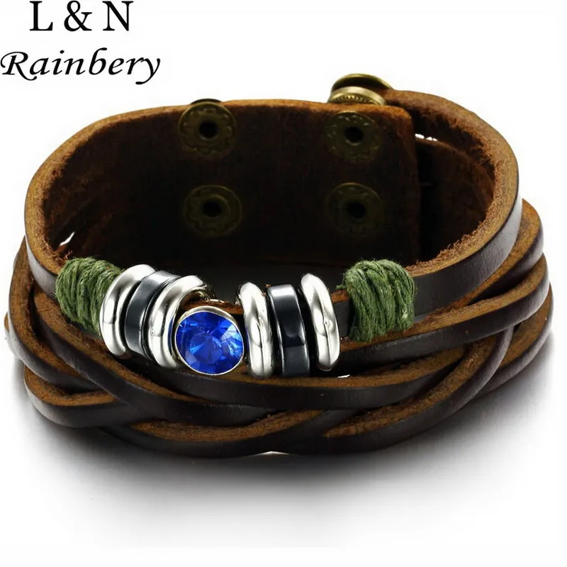 Rainbery Wholesale Snap Bracelet & Bangles High Quality Genuine Leather Bracelets For Women Fit Rivca Snaps Button Jewelry