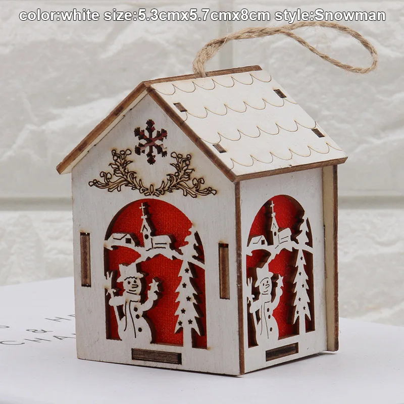 Christmas Wooden Night Light Snowman Elk Bell Night Lights Xmas Lantern Decor