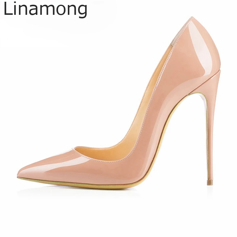 nude heels shiny