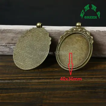 

Necklace Pendant Setting Cabochon Cameo Base Tray Bezel Blank Jewelry Findings Components 10 Pieces Oval 40*30 mm Bronze Plated
