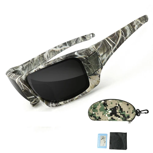 NEWBOLER поляризационные солнцезащитные очки, камуфляжная оправа, спортивные солнцезащитные очки, очки для рыбалки, Oculos De Sol Masculino - Цвет: 1 Gray lens glasses