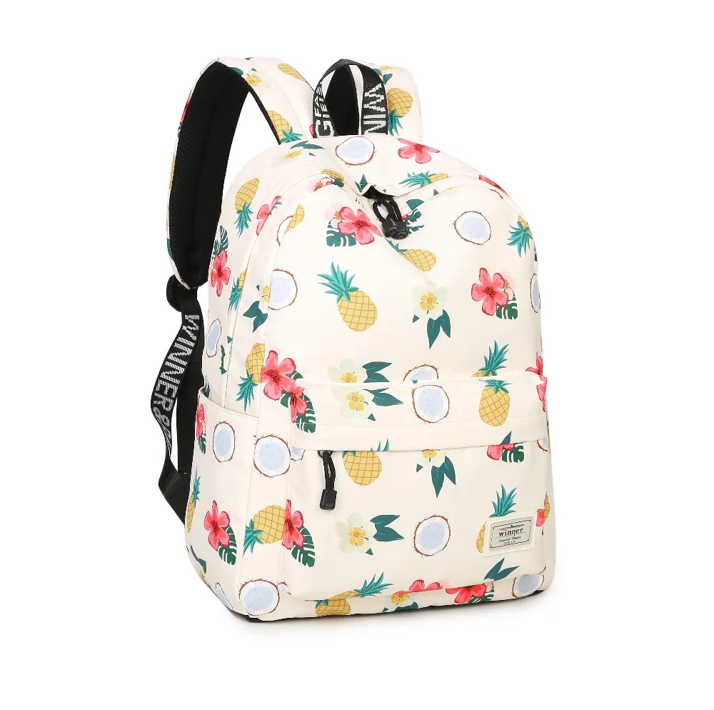 Waterproof Lightweight Stylish Pineapple Print School Backpack Fashion Laptop Backpack Fit for ...