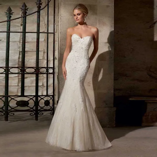 2016 más vendidos de encaje de novia apliques nupcial vestidos