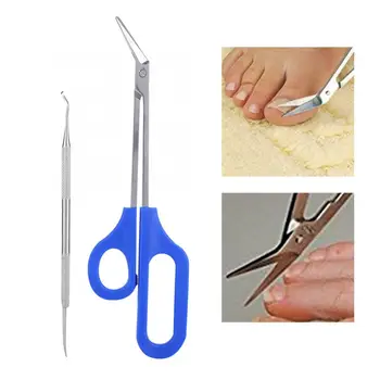 

For Manicure Stainless Steel Pedicure Nail Tool Set Long Handle Toenail Scissors + Nails File Nails Accessoires