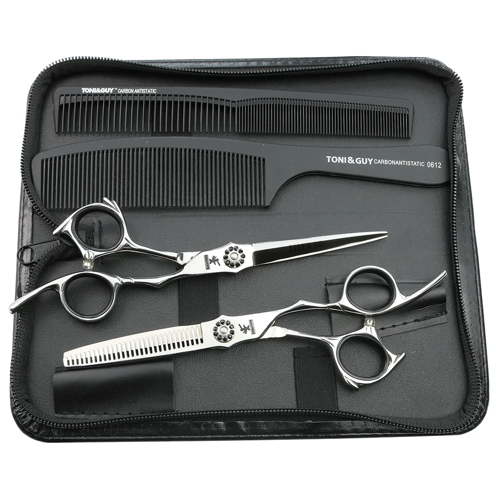 

Hairdressing Scissors Set Hair Scissors Hairdressing Tools Silver 6-inch cutting scissors and refining scissors