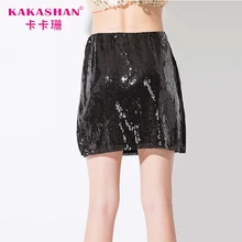 Сексуальная черная передняя разрезная блестка тонкая высокая талия мини юбка пакет бедра модная женская короткая юбка карандаш вечерние Клубные