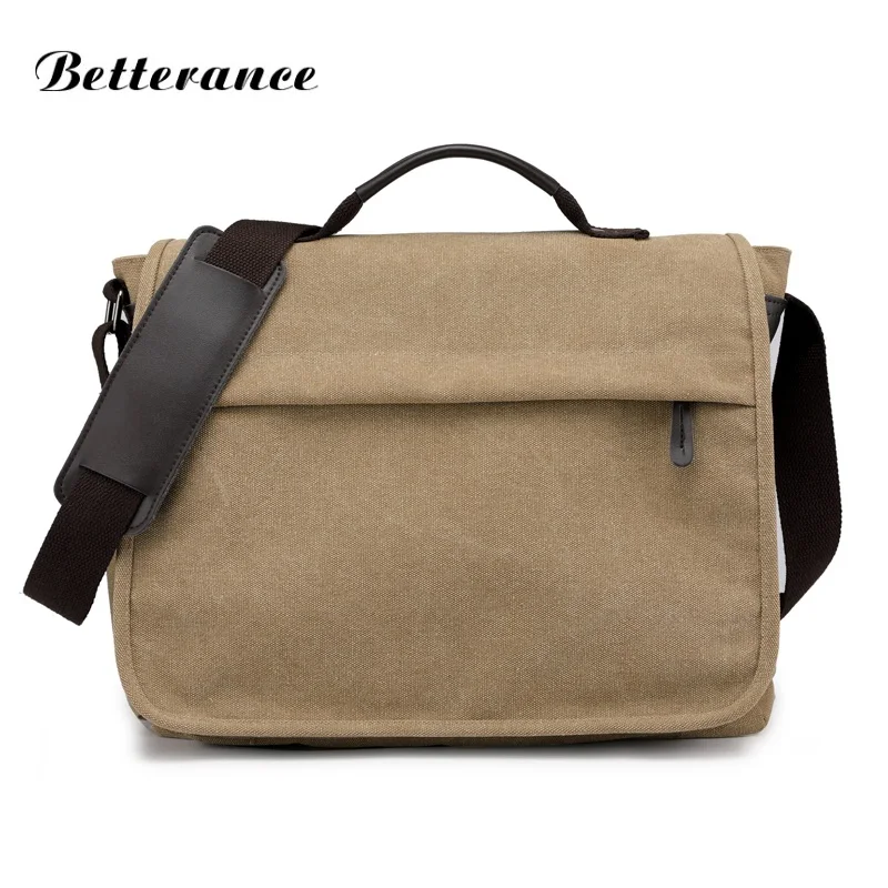 

Betterance Brand Men messenger canvas bag retro men crossbody Shoulder Bag Business Travel Crossbody Bag