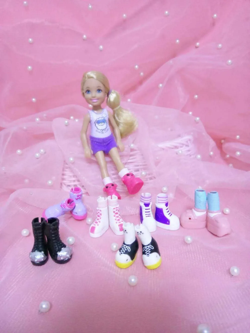 

7 Pairs/lot Cute Mini Doll Shoes Fashionable Simba Little Kelly Dolls Sneakers Boots Girl Kid's Toy Shoes Doll Accessories Gift