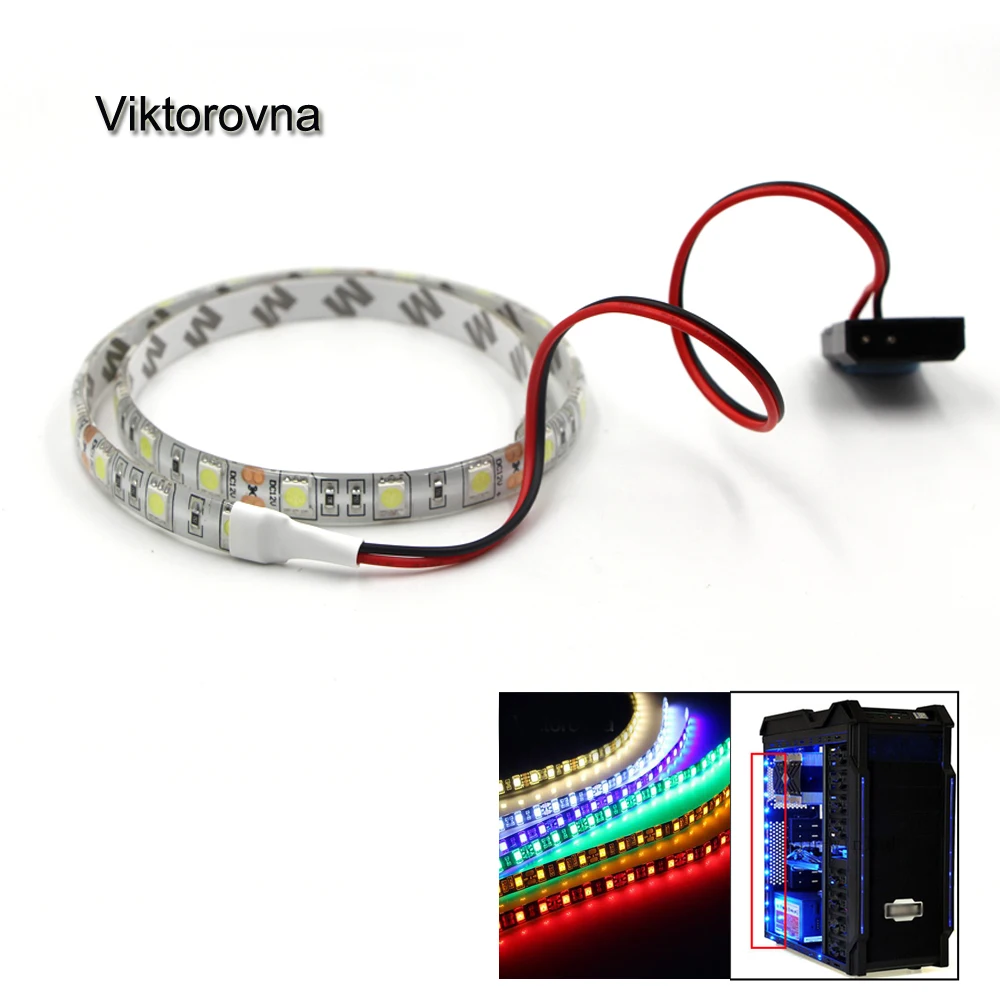 Светодиодная лента для ПК 5050 SMD гибкая 12 в пост. Тока фона компьютера клейкая