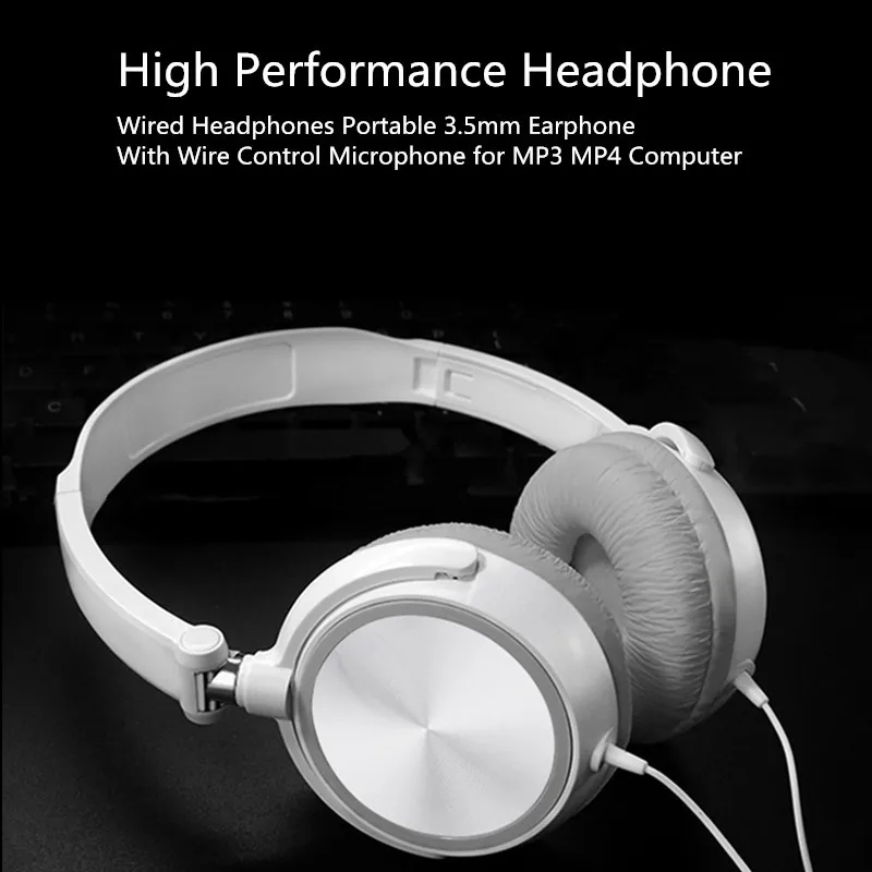 Проводные наушники с микрофоном над ухом наушники бас HiFi Звук музыкальные стереонаушники для iPhone Xiaomi sony huawei PC