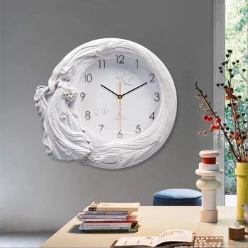 

Modern Resin Embossed Clock Wall Hanging Decoration Crafts Home Livingroom Wall Clock Ornaments Decor Bedroom Decorative Clock
