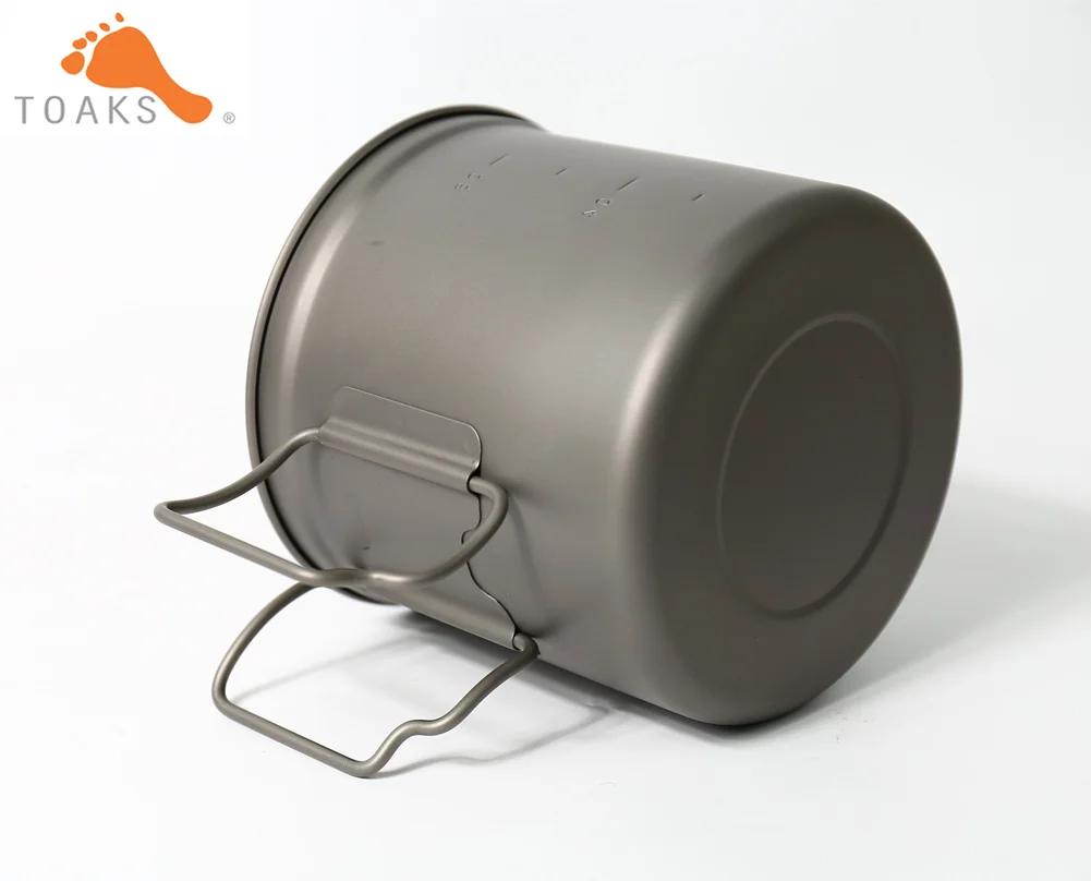 TOAKS POT-1100 puro titanio ultraligero al aire libre con tapa y mango plegable Camping vajilla 1100 ml 136G