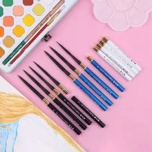 Акварельная кисть для волос животных, заостренная круглая головка, набор ручек для путешествий, металлическая ручка, портативная наружная кисть для гуаши, профессиональное искусство