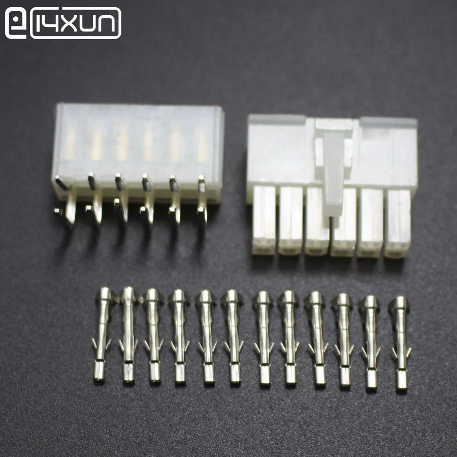 

1sets 5557 5569 12P Bend Pin Wire Terminals Electrical Connector 4.2mm 12Pin Right Angle Plug jack for Car Auto PC ATX