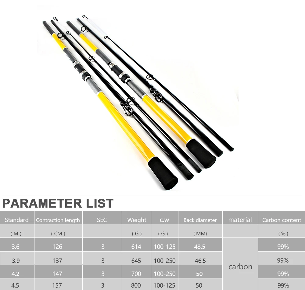 Vara de Pesca Varas de Pesca Carpa 3.9 4.2 2 Seção Surf Frp 3.6 m 13 Pesca frp carpa vara de pesca 3.6