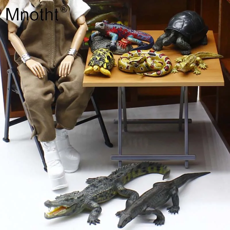 

Mnotht 1/6 Scale Animal Model Toys Lizard Tortoise Snake Crocodile for 12in Action Figures Accessories Toys