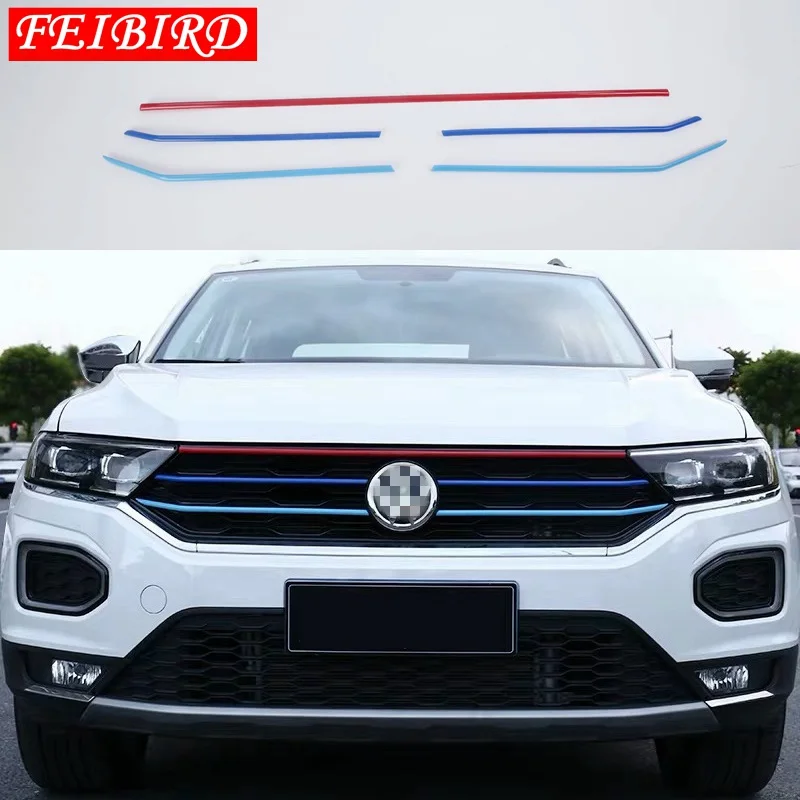 

Auto Accessory For Volkswagen T-Roc T Roc 2018 2019 Front Face Center Grille Grill Lid Strip Cover Trim