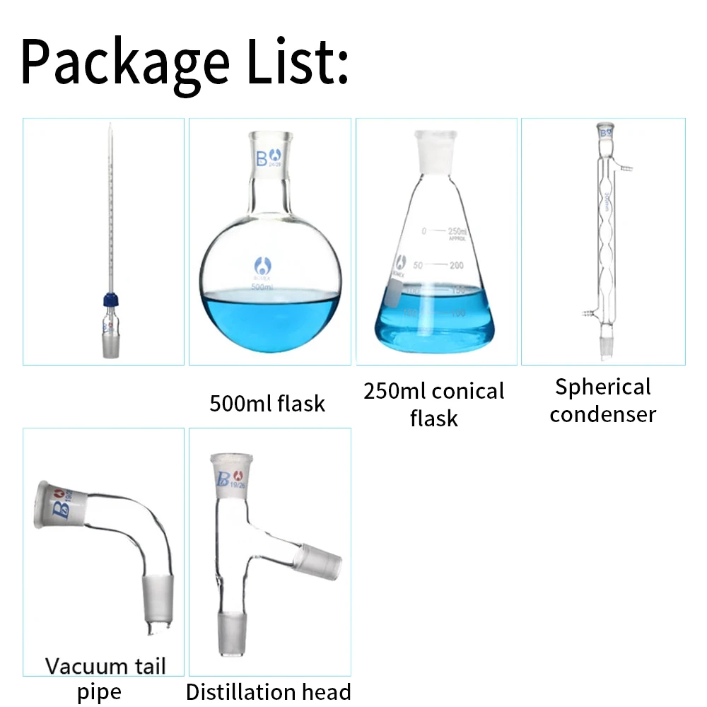 Flyyuewo воды очиститель-дистиллятор Lab паровой Дистилляция эфирного масла аппарат наборы приборов из стекла промышленности научно-500 мл