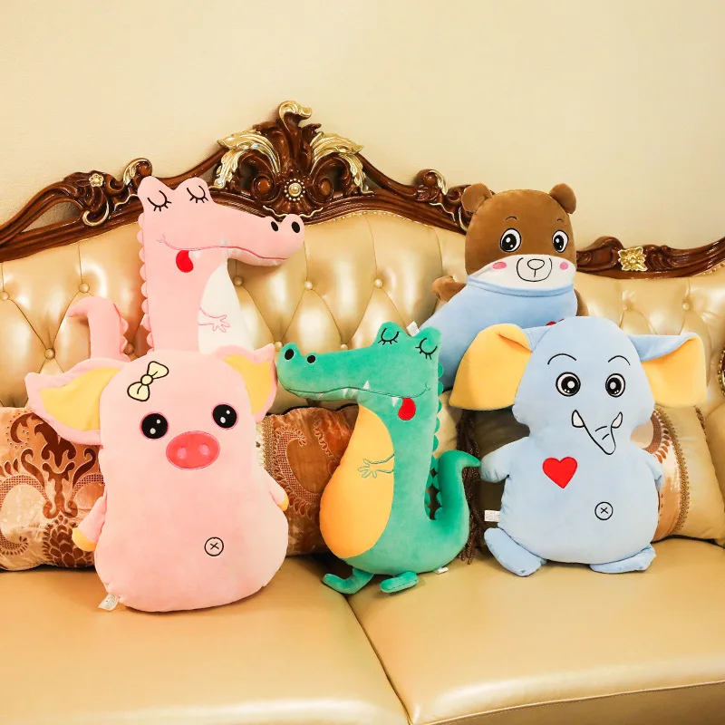 

50cm Cartoon Animals Plush Toys Stuffed Plush Crocodile Elephant Pig Bear Pillow Cushion Toys for Children Girls Birthday Gifts