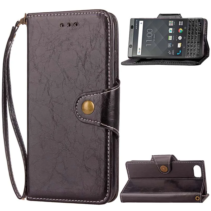 

Retro Leather Case for BlackBerry KEYone Key one Luxury Wallet Flip Cover Phone Case for BlackBerry Mercury BBB100-1 Cover Coque