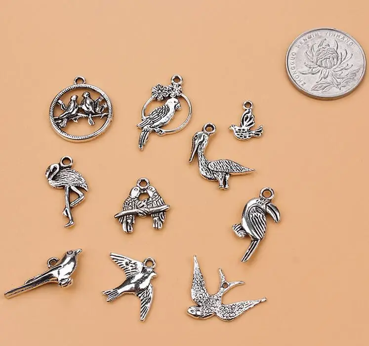 24 типа смешанных антикварных Серебряных европейских браслетов, Очаровательные Подвески для изготовления ювелирных изделий, самодельные Подвески ручной работы - Окраска металла: 15