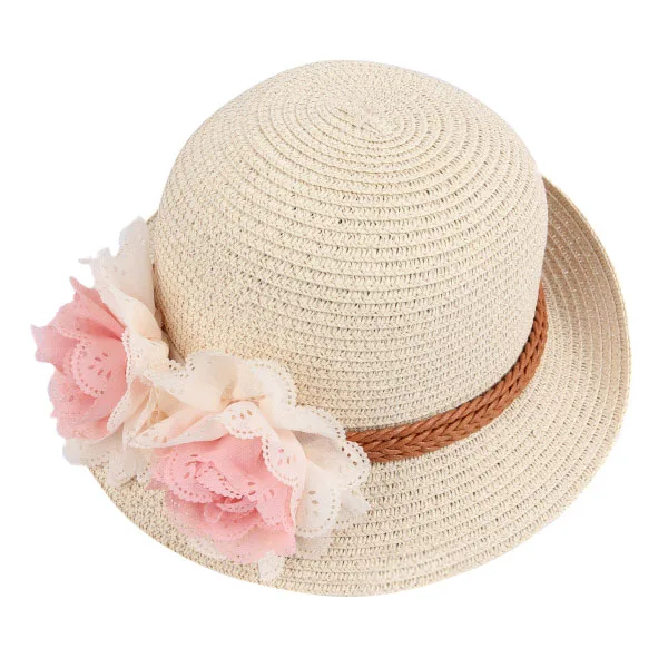 Детская соломенная шляпа для девочек козырек пляжная Солнцезащитная шляпа Панама летняя шляпа широкие свисающие поля B2Cshop