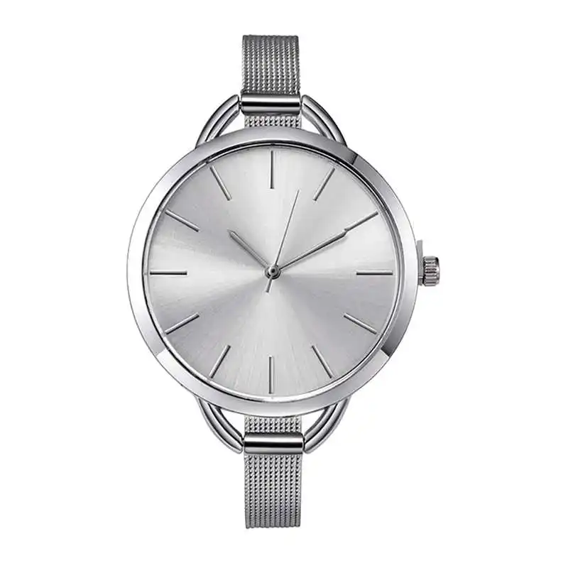 Top Luxury European Style Lady Watch Elegant Big Dial Quartz Super Slim Stainless Steel Bracelet Watch Women's Wrist Reloj Mujer 