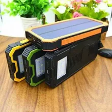 Solar Power Bank Dual USB Power Bank 20000 mAh Waterproof PowerBank Bateria External Portable Solar Panel with LED Burgundy