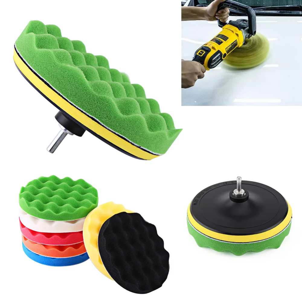 10Pcs Set Auto Car Polishing Buffing Pad Kit 7 Waxing Pad Kit font b Tool b