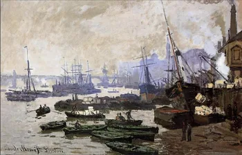 

High quality Oil painting Canvas Reproductions Boats in the Pool of London (1871) By Claude Monet hand painted