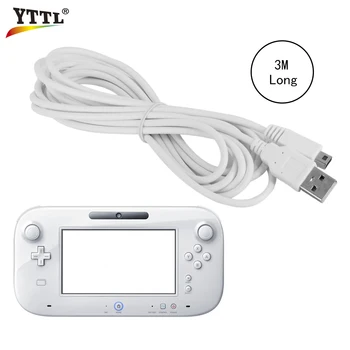 

YTTL 10PC/LOT 3M USB Charger Cable charger cord data power Charger For Nintend Wii U WIIU Gamepad Controller