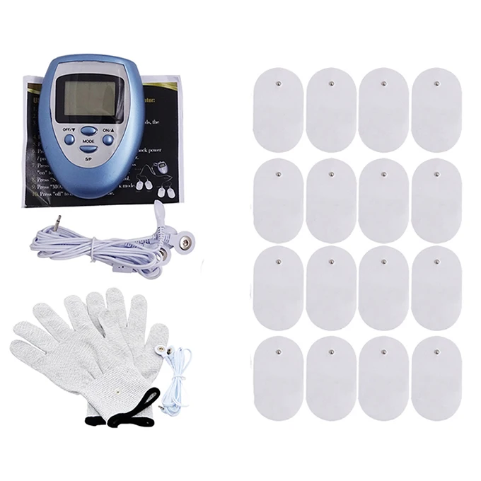 16 Pads with Gloves Массажер для похудения электрический стимулятор мышц нерва цифровой физиотерапии устройство для физиотерапии массаж груди с перчатками - Цвет: 16 Pads with Gloves
