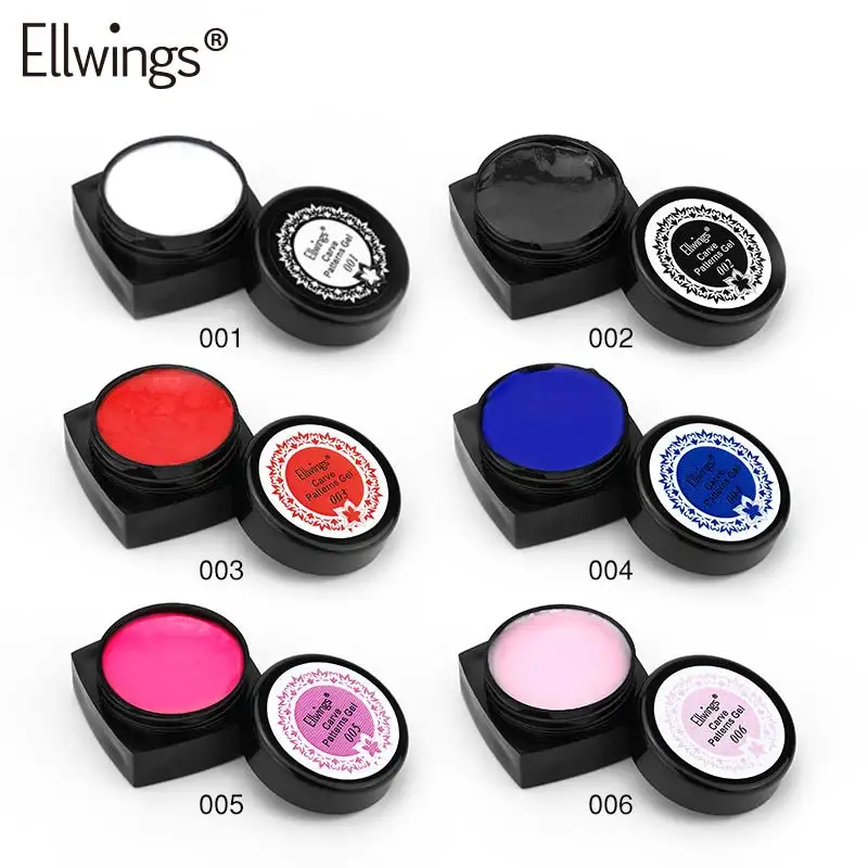 Ellwings 3D منحوتة أنماط هلام نقع معطلة جل Uv مسمار الفن النمذجة مانيكير DIY مشرق الألوان النحت مسمار الفن الديكور Ellwings 3D منحوتة أنماط هلام نقع معطلة جل Uv مسمار الفن النمذجة مانيكير DIY مشرق الألوان النحت مسمار الفن الديكور