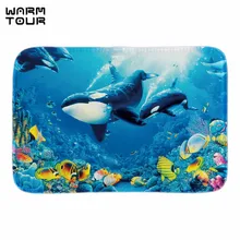 Теплый Тур подводный тропический коврик в виде рыбы Милая Акула домашнее внутреннее наружное коврики для двери мягкая Легкая короткая ткань коврик для ванной комнаты