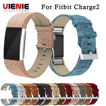 

Replacement Genuine Leather wrist Strap for Fitbit Charge 2 Band Replace Watchband for Charge2 Smart Bracelet With Steel Buckle