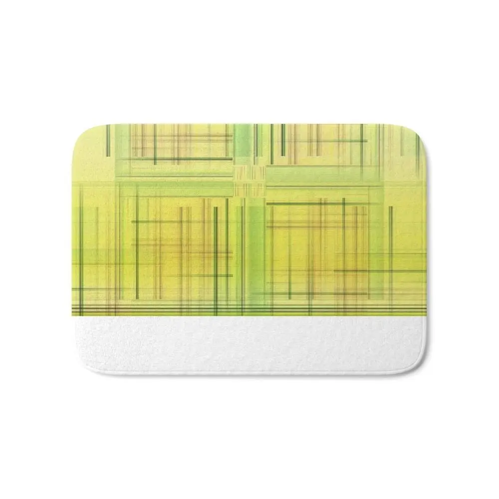 Pattern Lime Green Stripes And Squares Bath Mat Mats Home