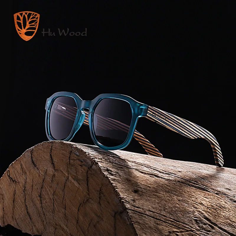 HU WOOD океанские градиентные линзы солнцезащитные очки для мужчин Wo мужские s деревянные солнцезащитные очки для путешествий бамбуковые солнцезащитные очки для вождения UV400 GR8014