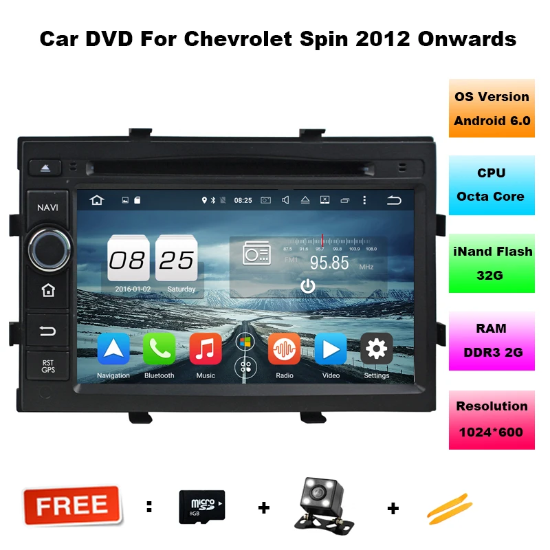 7 inch Octa Core Android 6.0 Car DVD Player For Chevrolet Cobalt /Spin/Onix 2012- with Radio RDS/Audio/Mirror Link/GPS/map