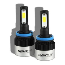 Nighteye 9000LM 6500K H4 H7 H11 72W Auto COB LED scheinwerfer Lampen Canbus Fehler Kostenloser Anti Flimmern leben spannweite 100,000hrs