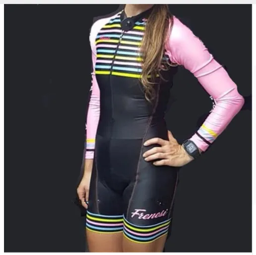 Длинный рукав Pro Team триатлонный костюм женский черный Велоспорт шерстяной облегающий костюм комбинезон Велосипедное трико Ropa ciclismo осенний комплект - Цвет: as picture