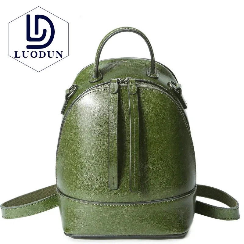 

LUODUN Leather Backpack 2018 New Korean Wild Women Backpack Leather Travel bags Multifunction Travel Backpack Retro