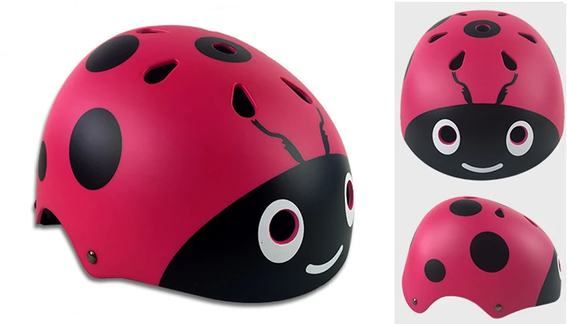 Симпатичные Божья коровка Спорт безопасности катание шлем интегрально формы для детей велосипед Скутер лыжные шлемы capacetes детей