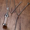 Clear Glass Tube Urn Keepsake Wishing Bottle Natural Stone Charm Lucky Pendant Necklace for Girls Women ► Photo 3/6