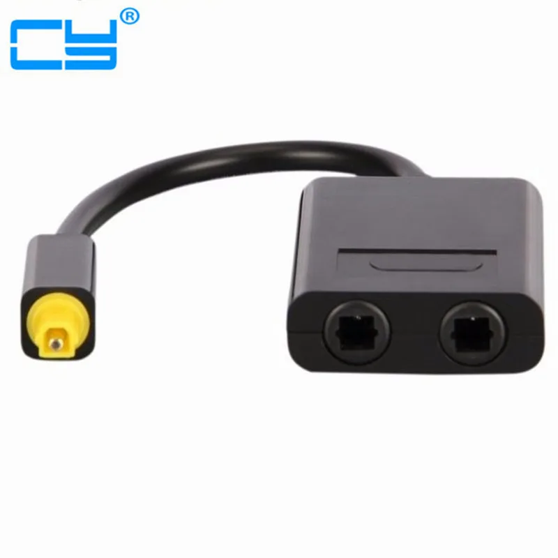 

Dual Port Toslink Digital Optical one divide into two Audio patch cord Splitter Fiber Optic Audio Cable 1 In 2 Out