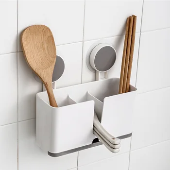 

Plastic Kitchen Drying Rack Multi-fuction Suction Sponges Holder Rack Suction Cup Dish Spices Holder Scrubbers Soap Storage